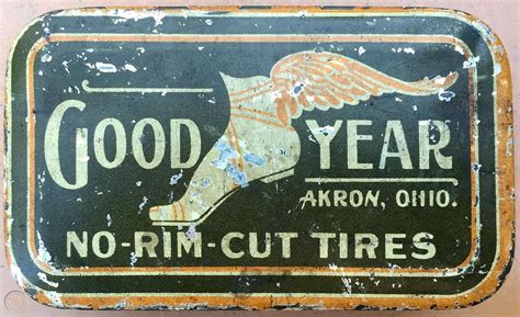 goodyear no rim cut tires metal box|Vintage GOODYEAR No.